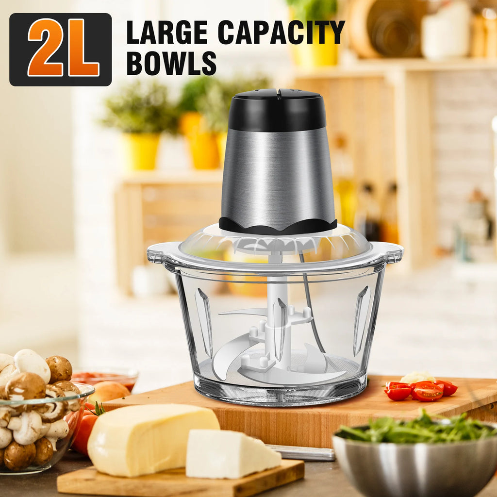 DayPlus 1000W Electric Meat Grinders Fully automatic Food Crusher Stainless Steel Multifunctional Vegetable Chopper Kitchen Tool