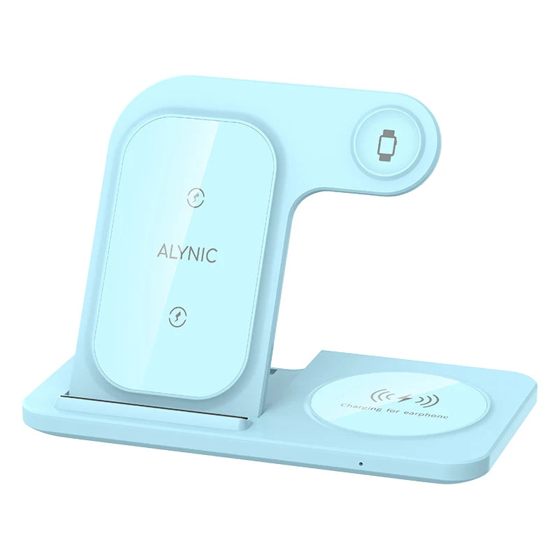 100W 3 in 1 Night Light Wireless Charger Stand For iPhone 17 16 15 14 13 12 Apple Watch Airpods Foldable Fast Charging Station