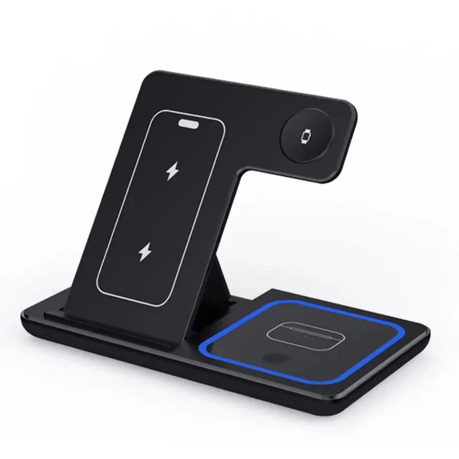 100W 3 in 1 Night Light Wireless Charger Stand For iPhone 17 16 15 14 13 12 Apple Watch Airpods Foldable Fast Charging Station