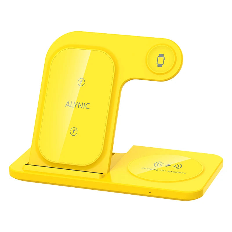100W 3 in 1 Night Light Wireless Charger Stand For iPhone 17 16 15 14 13 12 Apple Watch Airpods Foldable Fast Charging Station
