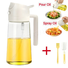 2IN1 Replacement for Oil Take Dispenser Mister Plastics Bottle with 2pcs Brush Spray Pour Cooking Spritzer BBQ Oil Spray Bottle