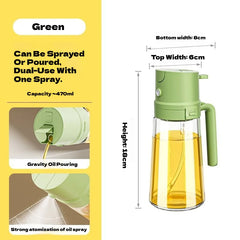 2IN1 Replacement for Oil Take Dispenser Mister Plastics Bottle with 2pcs Brush Spray Pour Cooking Spritzer BBQ Oil Spray Bottle