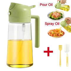 2IN1 Replacement for Oil Take Dispenser Mister Plastics Bottle with 2pcs Brush Spray Pour Cooking Spritzer BBQ Oil Spray Bottle
