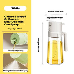 2IN1 Replacement for Oil Take Dispenser Mister Plastics Bottle with 2pcs Brush Spray Pour Cooking Spritzer BBQ Oil Spray Bottle