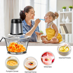 DayPlus 1000W Electric Meat Grinders Fully automatic Food Crusher Stainless Steel Multifunctional Vegetable Chopper Kitchen Tool