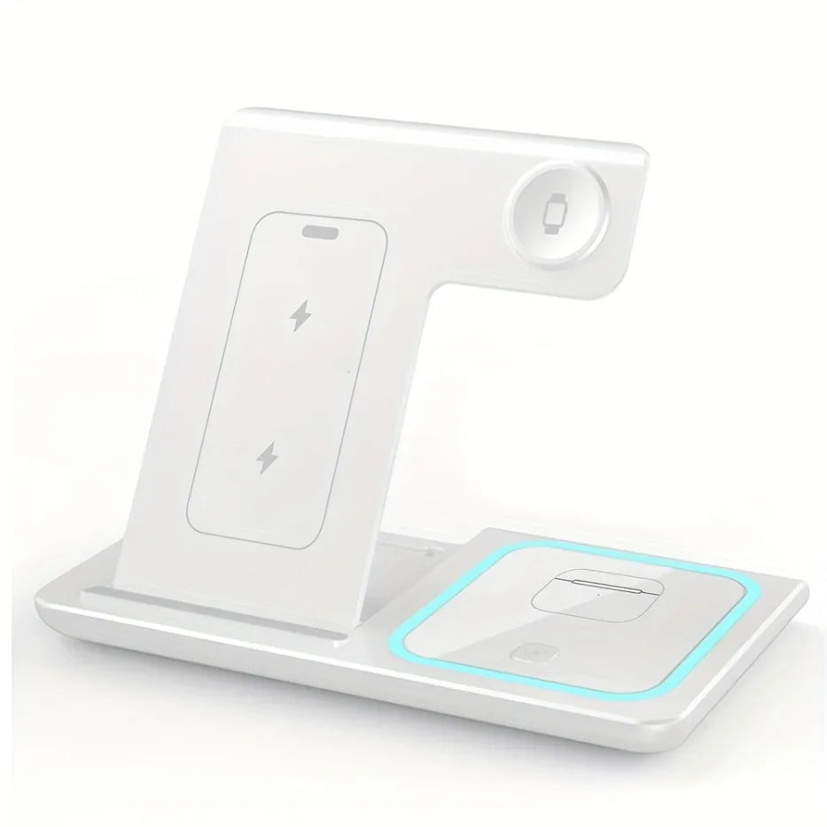 100W 3 in 1 Night Light Wireless Charger Stand For iPhone 17 16 15 14 13 12 Apple Watch Airpods Foldable Fast Charging Station