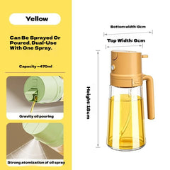 2IN1 Replacement for Oil Take Dispenser Mister Plastics Bottle with 2pcs Brush Spray Pour Cooking Spritzer BBQ Oil Spray Bottle