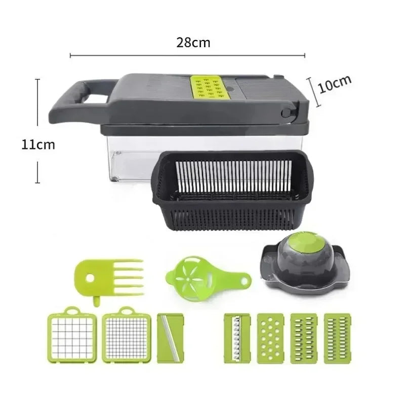 16 in 1 Multifunctional Kitchen Vegetable Slicer,Egg Liquid Separator,for Cutting Vegetables, Shredded Potatoes,dice,and Slicing
