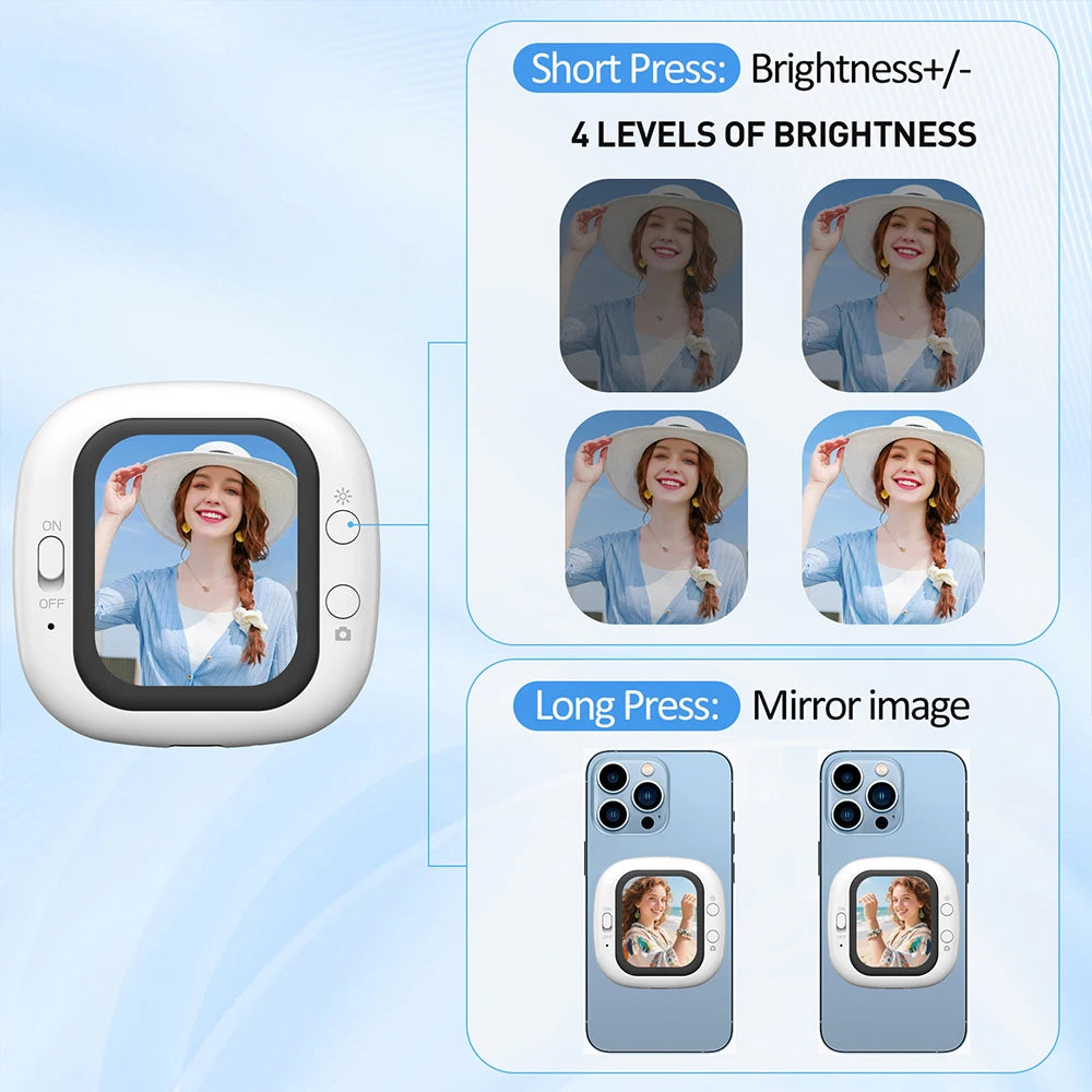 Phone Vlog Selfie Monitor Screen Phone Holder Clip Mount Rear Camera Selfies Vlogging Live Selfie Screen Compatible FOR iPhone
