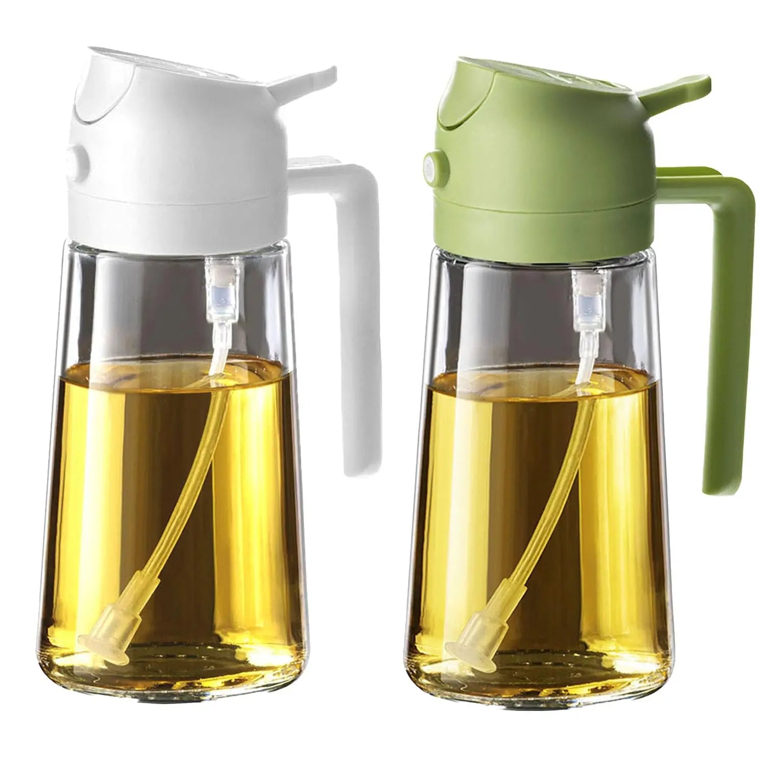 2IN1 Replacement for Oil Take Dispenser Mister Plastics Bottle with 2pcs Brush Spray Pour Cooking Spritzer BBQ Oil Spray Bottle