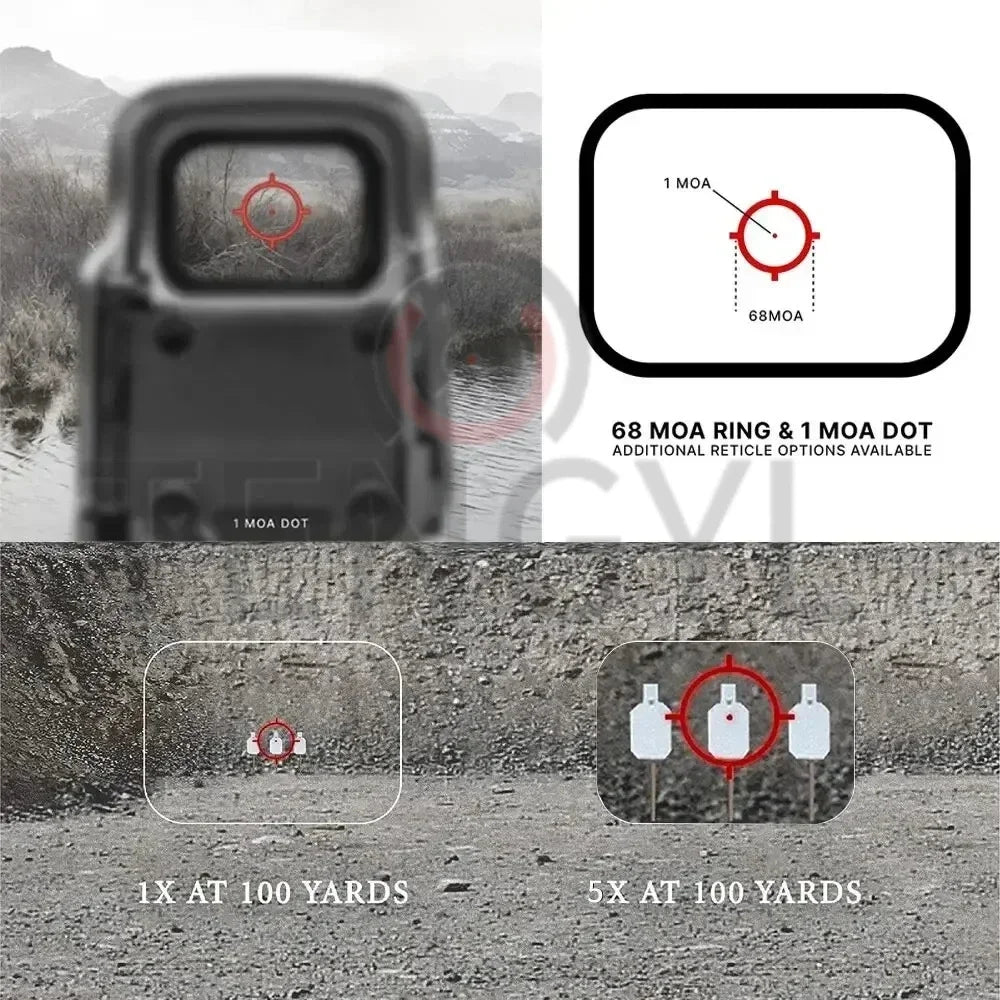 Holographic Collimator 558 Red Dot Sight G43/G33/G45 3X 5X Magnifier Airsoft Hunting Gear w/ 20mm Rail Mounts & QD Lever